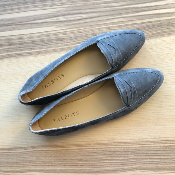 Talbots Gray Francesca Suede Pointed Toe Flats - Picture 4 of 6